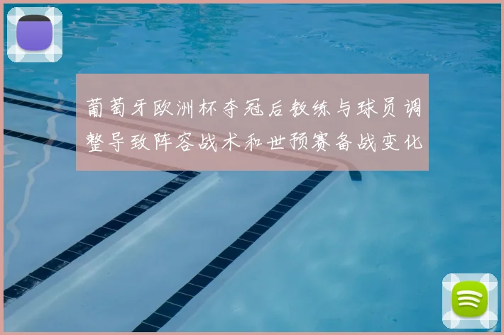 葡萄牙欧洲杯夺冠后教练与球员调整导致阵容战术和世预赛备战变化